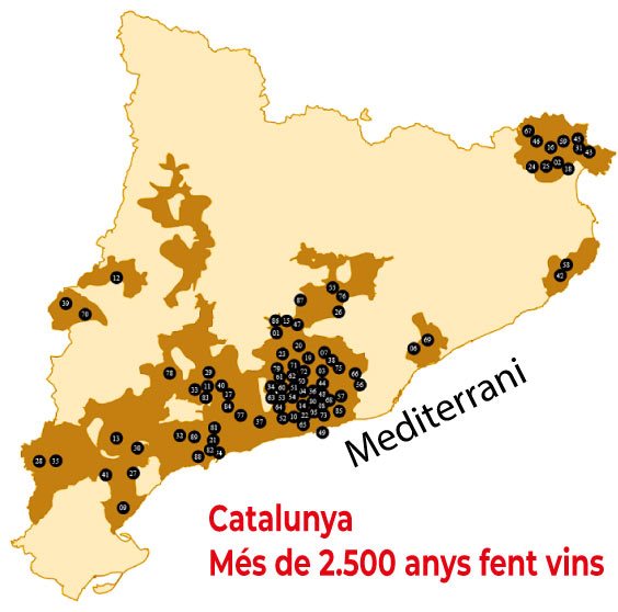 2500 anys vins Catalunya mapa cellers