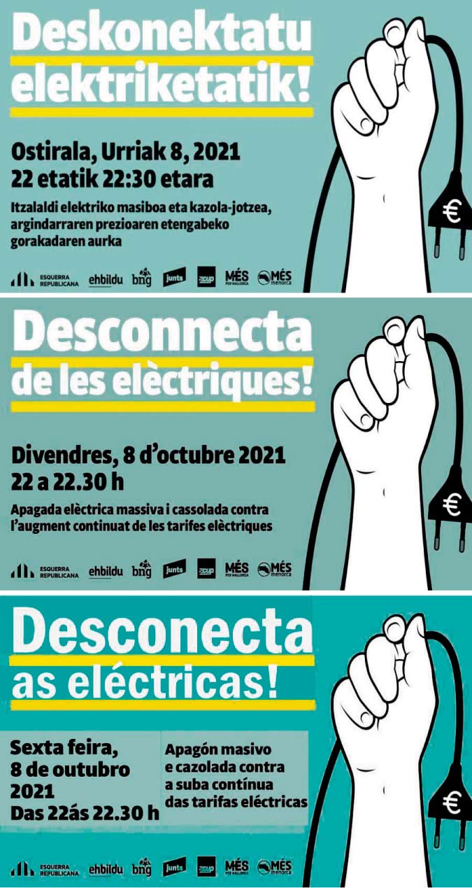 Apagada eléctrica el 8 de octubre