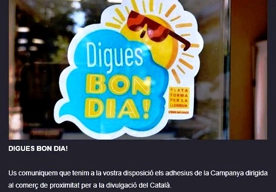 Digues "Bon Dia" campanya per el català