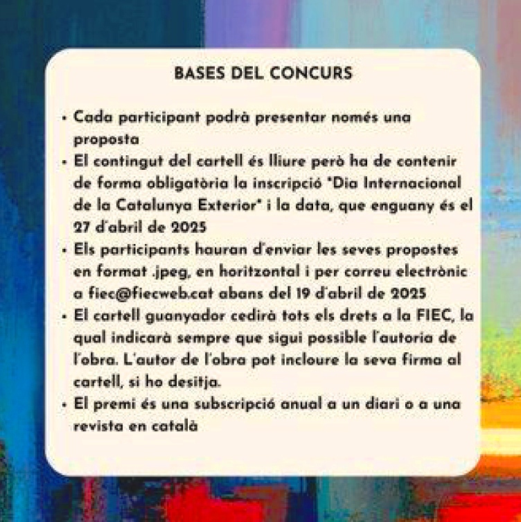 Dia Internacional Catalunya Exterior 2025 - bases cartell