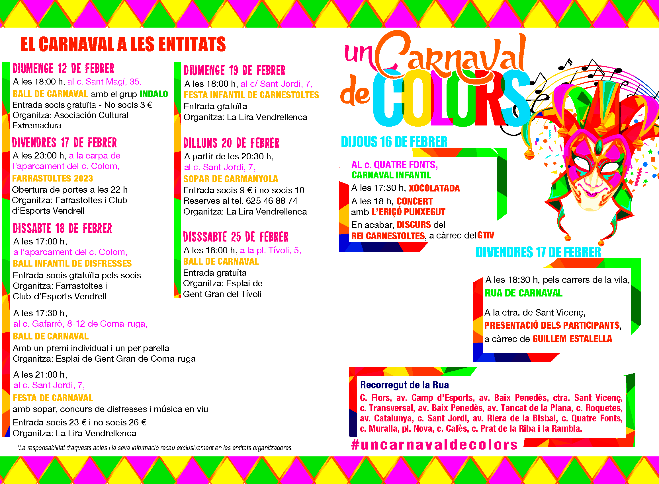 Carnaval de Colors2023 - programa El Vendrell