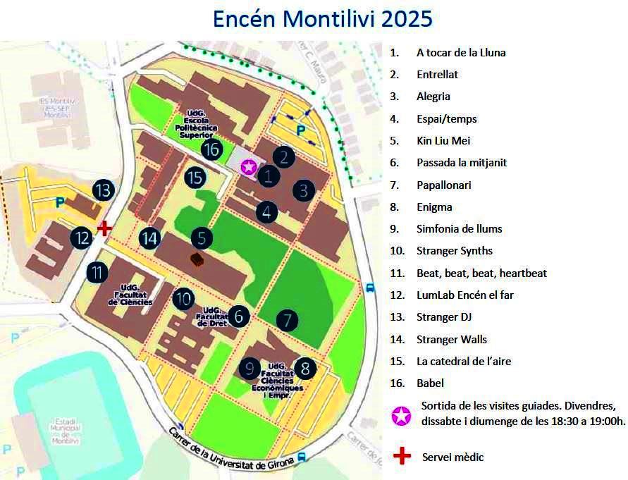 Encen Montilivi cultura llum Girona mapa