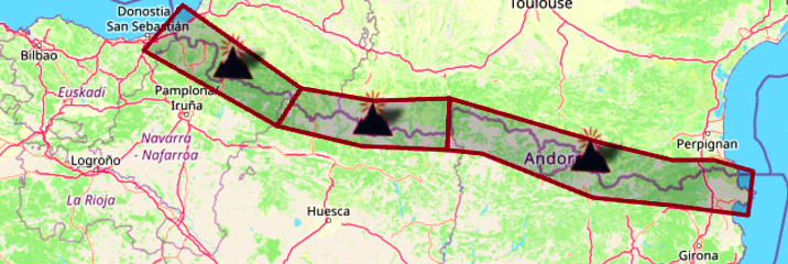 Mapa de la encesa de la Via Pirinenca