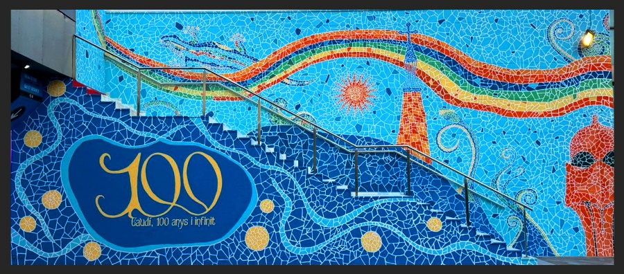 Gran mural dedicat a Gaudi a Nou Barris, Barcelona