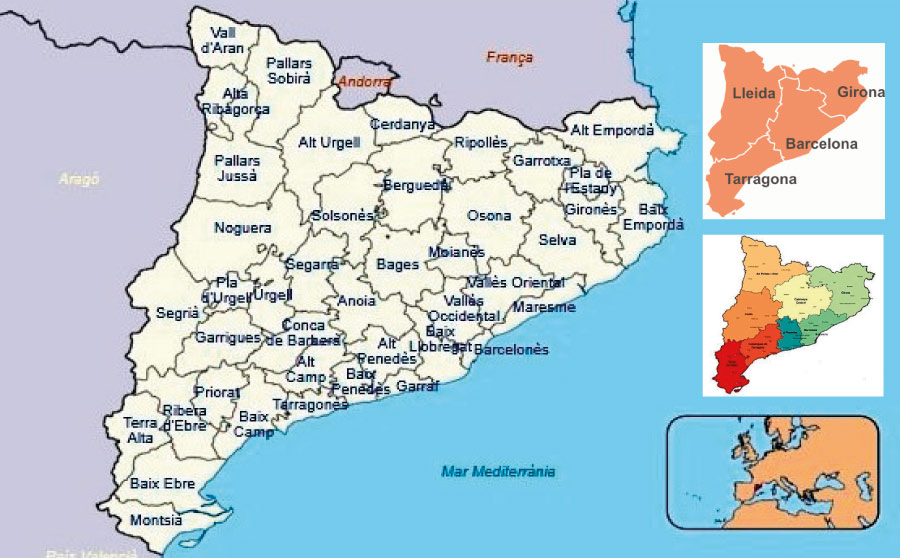 Les quatre províncies de Catalunya
