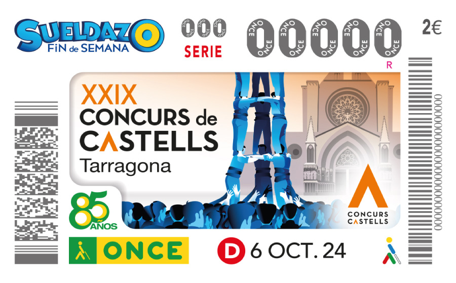 ONCE presenta el cupó commemoratiu del XXIX Concurs de Castells