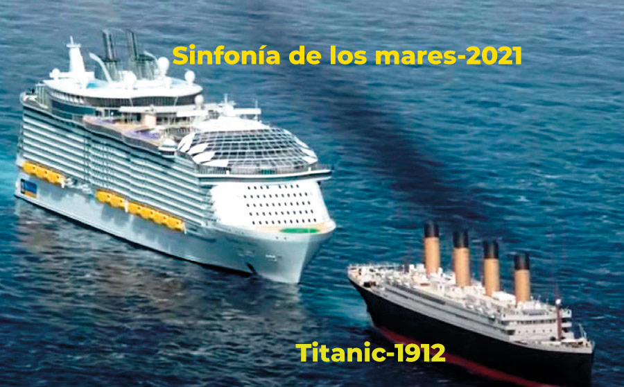 El Titanic y los cruceros más modernos