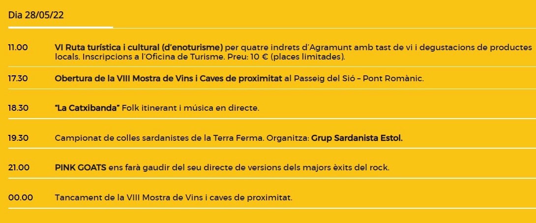 VIII Mostra vins caves DVINS22 programa