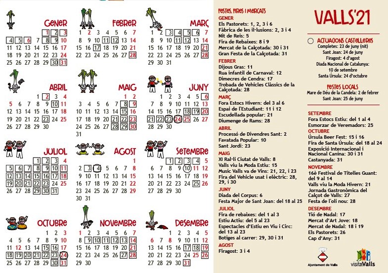 calendari agenda valls 2021 2