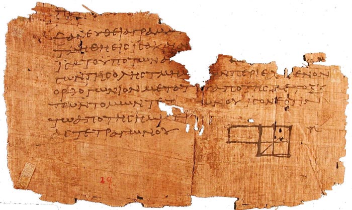 Papir Oxirrinco: un dels més antics Euclides