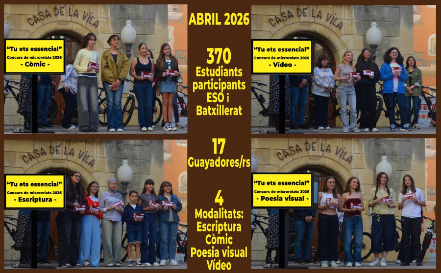 “Tu ets essencial”: 17 guanyadoras/rs d’ESO i batxillerat